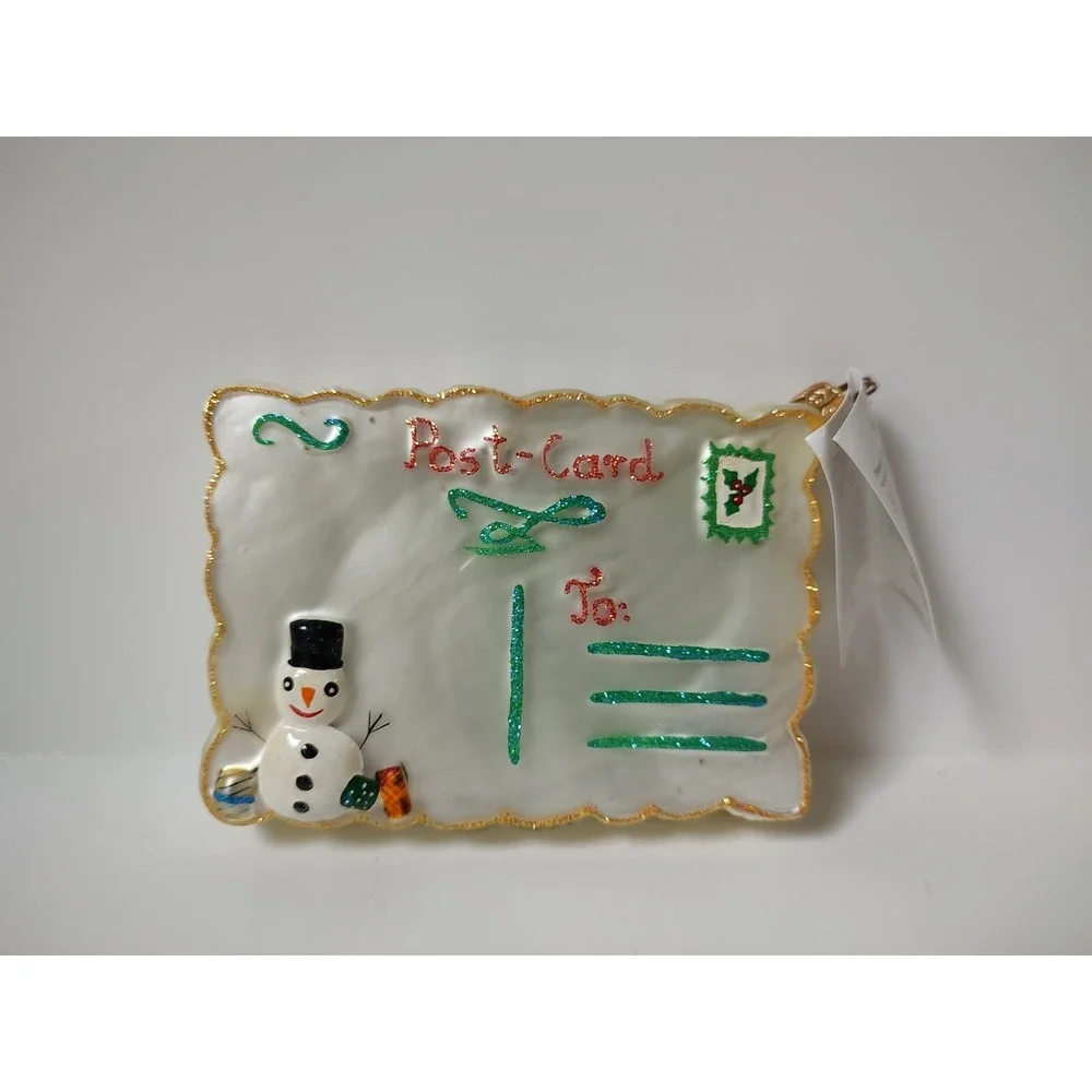 Christopher Radko glass Christmas ornament postage‎ stamp postmark 2000
